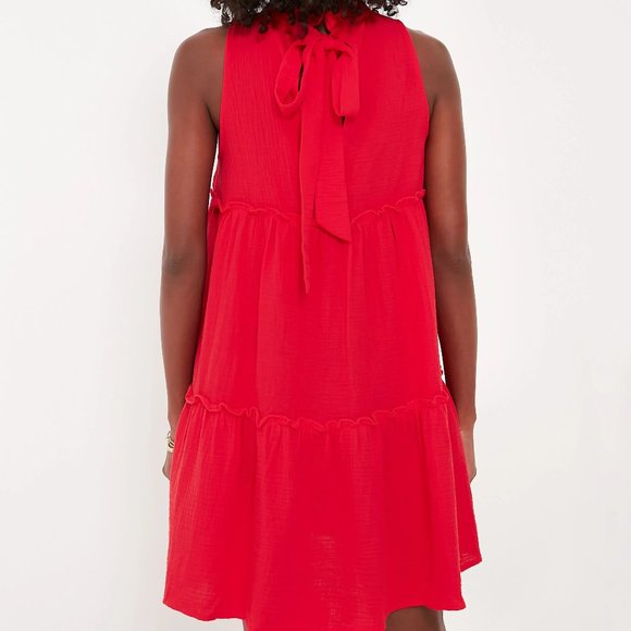 Pomander Place Red Lightweight Gauze Morgan Dress - Picture 3 of 9